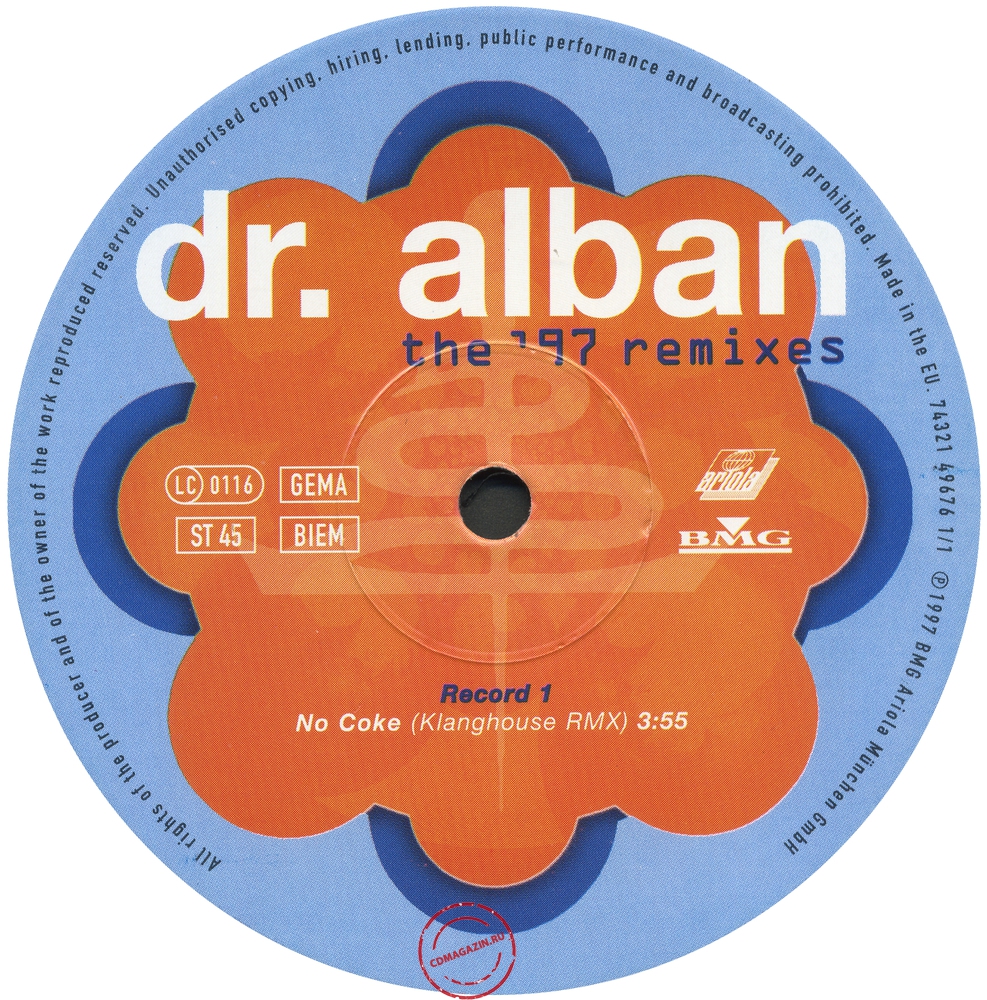 Оцифровка винила: Dr. Alban (1997) The '97 Remixes Оцифровка винила: Dr. Alban (1997) The '97 Remixes