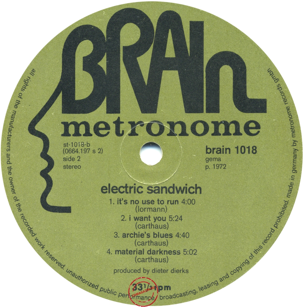Оцифровка винила: Electric Sandwich (1972) Electric Sandwich