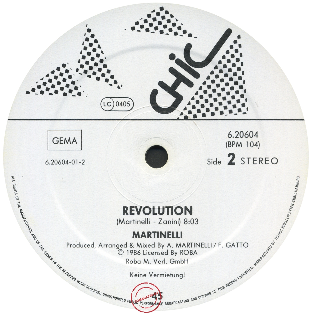 Оцифровка винила: Martinelli (1986) Revolution