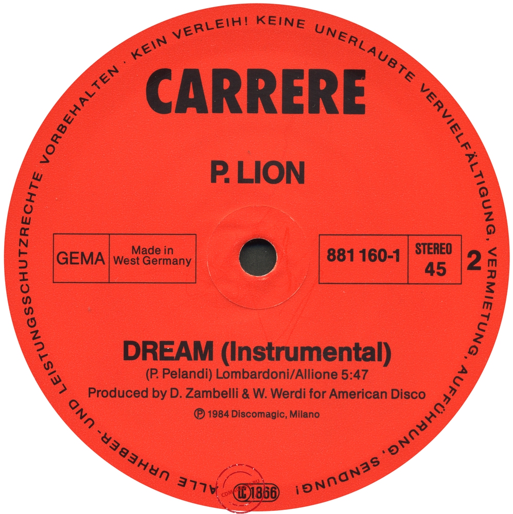 Оцифровка винила: P. Lion (1984) Dream Оцифровка винила: P. Lion (1984) Dream