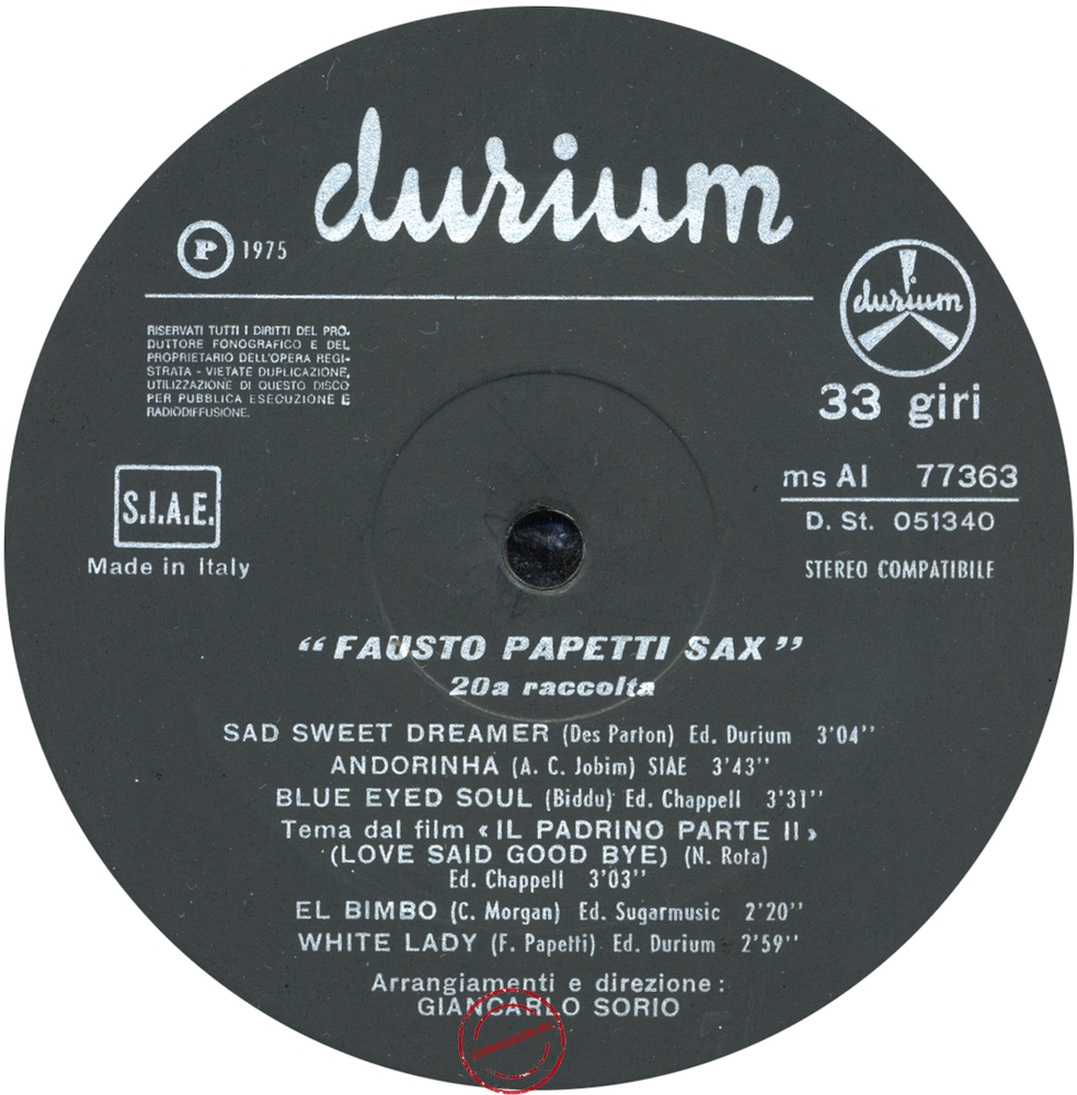 Оцифровка винила: Fausto Papetti (1975) 20a Raccolta Оцифровка винила: Fausto Papetti (1975) 20a Raccolta