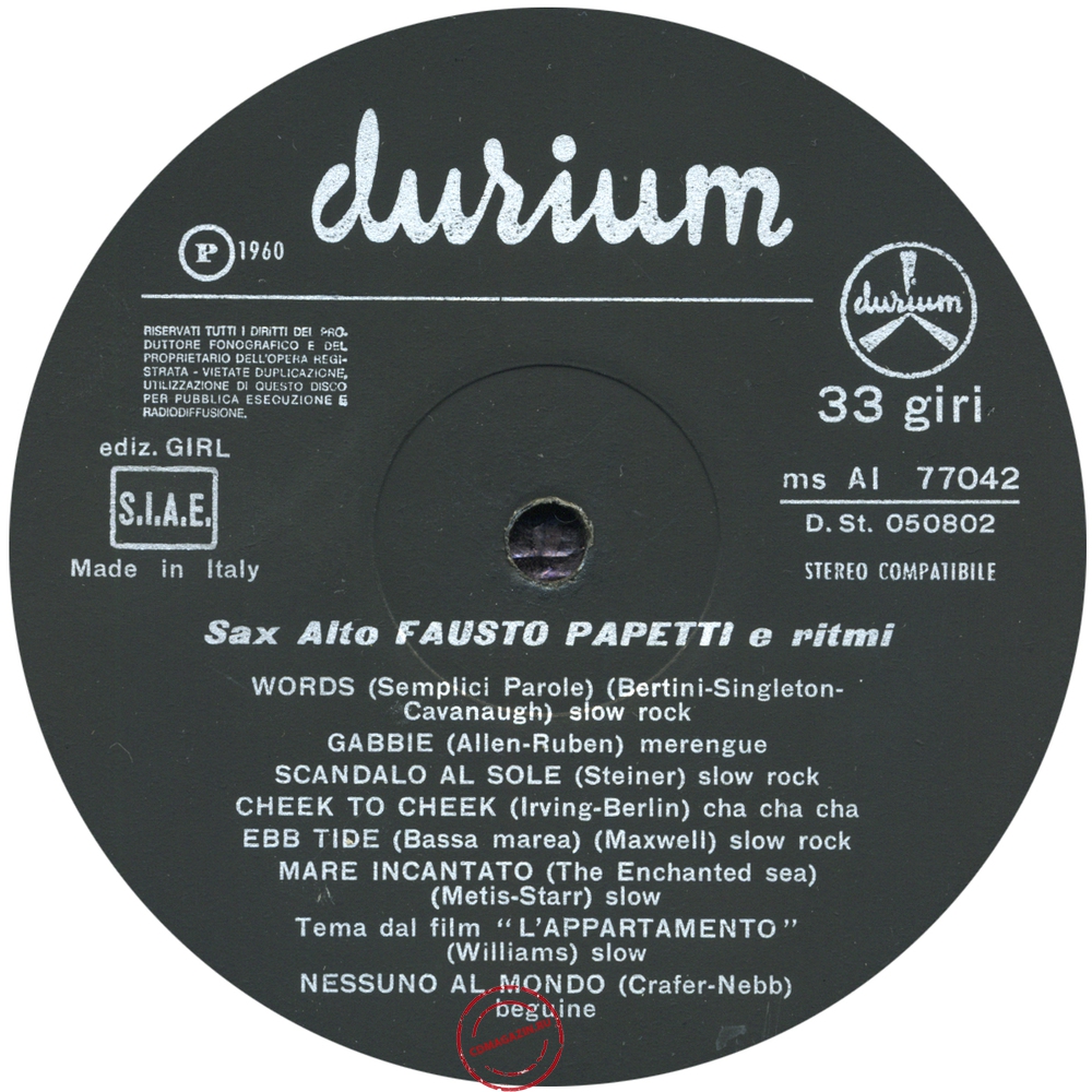 Оцифровка винила: Fausto Papetti (1960) 1a Raccolta Оцифровка винила: Fausto Papetti (1960) 1a Raccolta