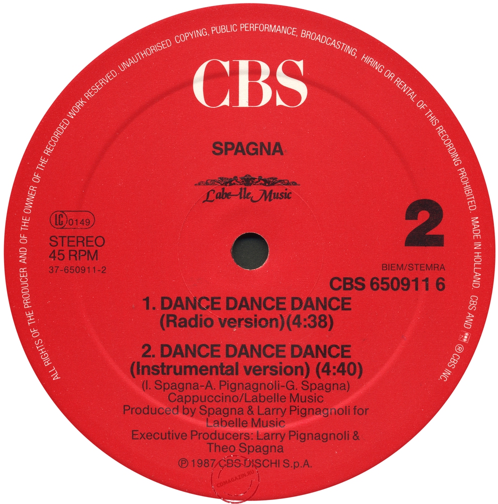 Оцифровка винила: Spagna (1987) Dance, Dance, Dance Оцифровка винила: Spagna (1987) Dance, Dance, Dance