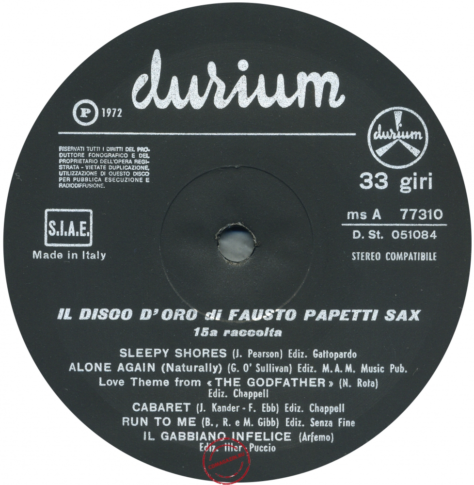Оцифровка винила: Fausto Papetti (1972) 15a Raccolta Оцифровка винила: Fausto Papetti (1972) 15a Raccolta