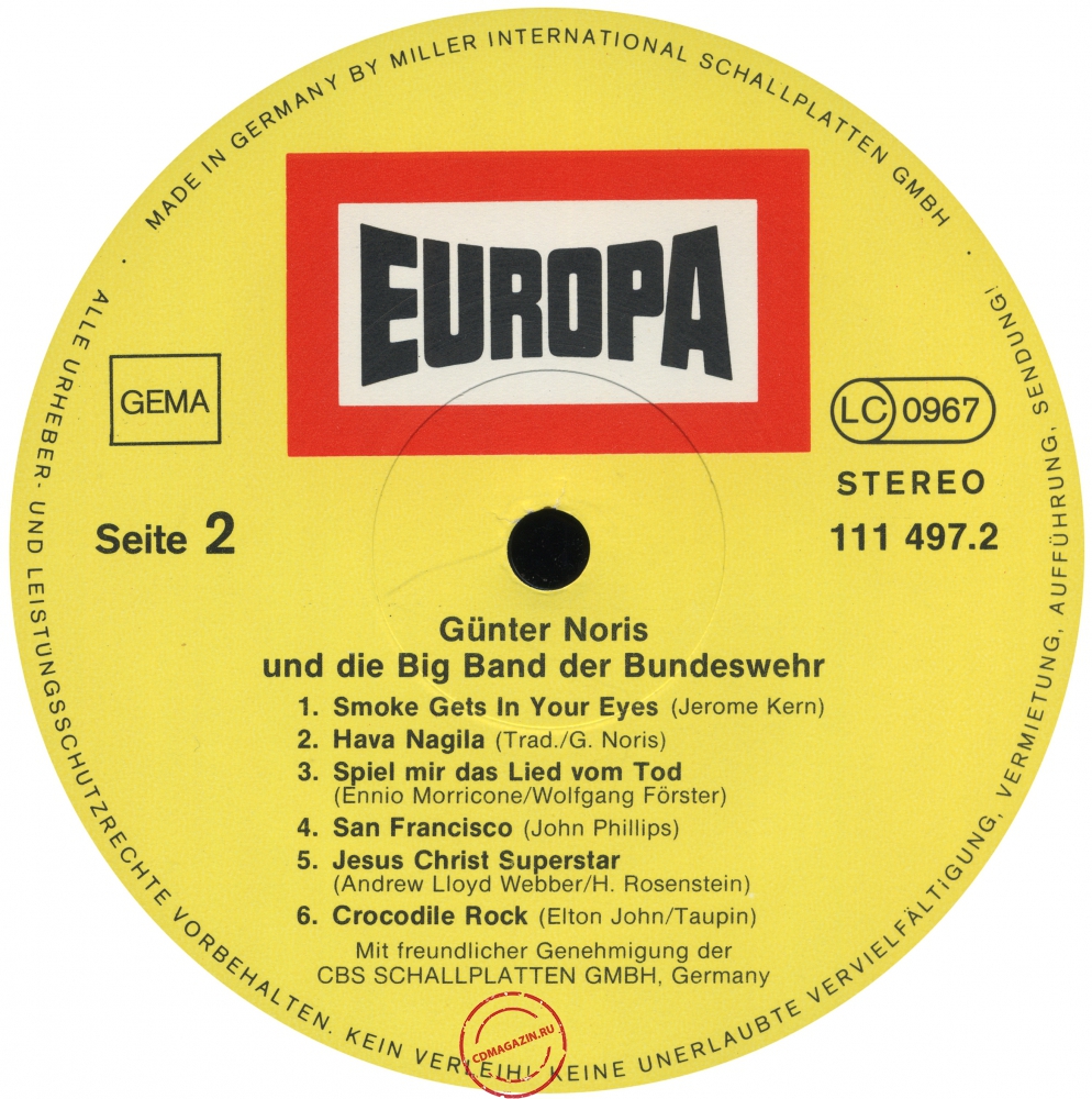 Оцифровка винила: Gunter Noris (1979) Gunter Noris Und Die Big Band Der Bundeswehr