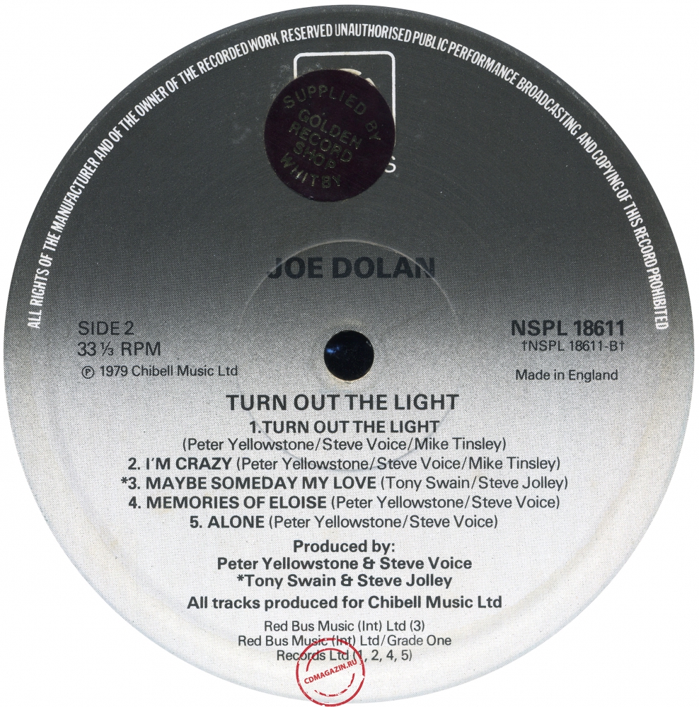 Оцифровка винила: Joe Dolan (1979) Turn Out The Light
