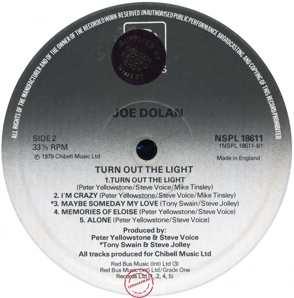 Оцифровка винила: Joe Dolan (1979) Turn Out The Light Оцифровка винила: Joe Dolan (1979) Turn Out The Light