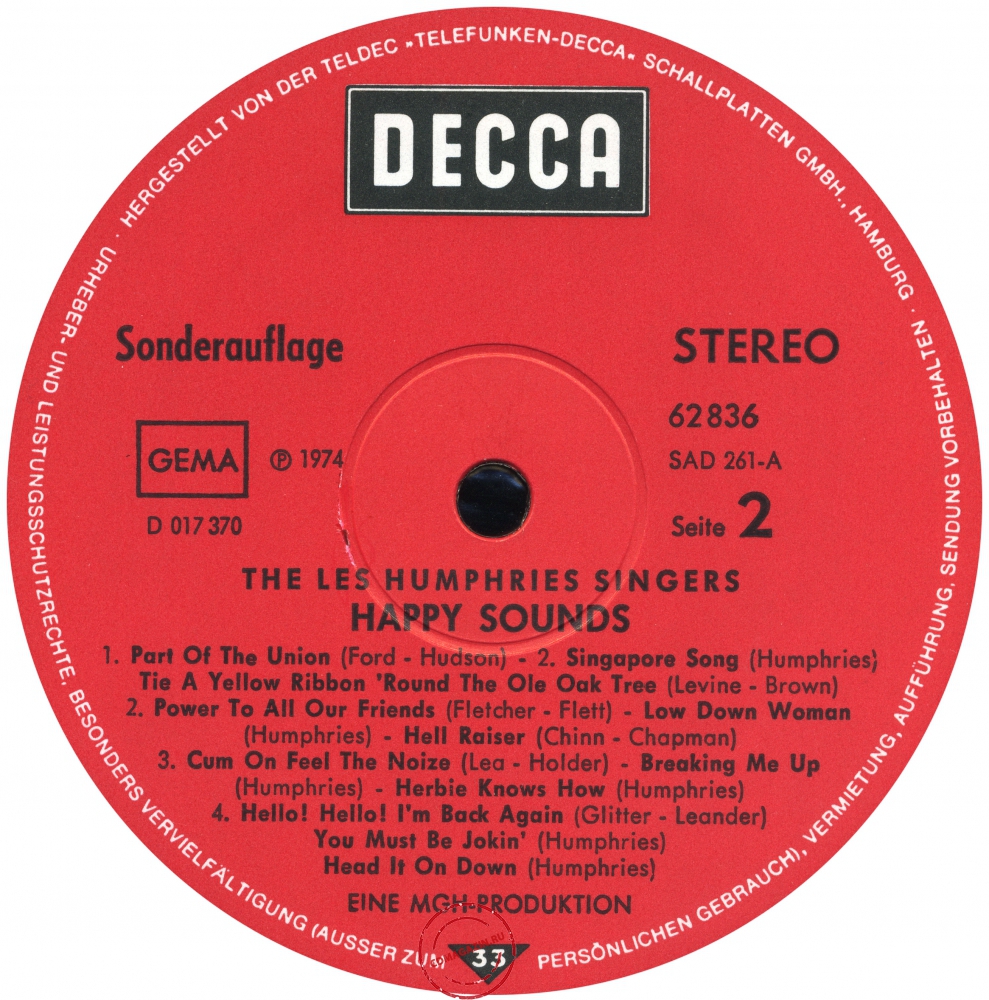 Оцифровка винила: Les Humphries Singers (1974) Happy Sounds Оцифровка винила: Les Humphries Singers (1974) Happy Sounds