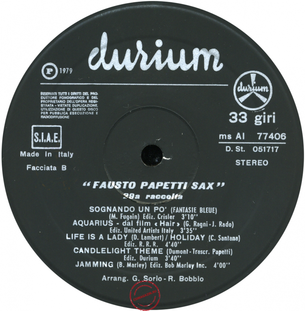 Оцифровка винила: Fausto Papetti (1979) 29a Raccolta Оцифровка винила: Fausto Papetti (1979) 29a Raccolta