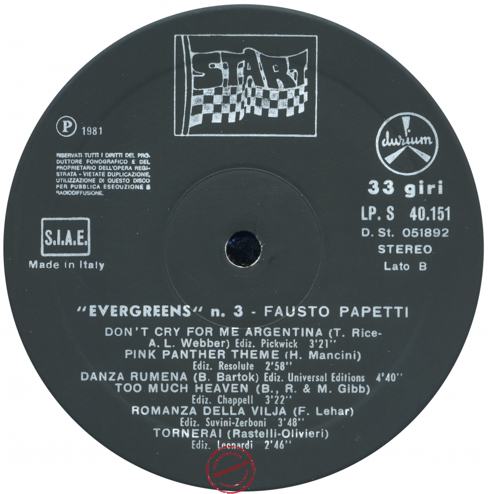 Оцифровка винила: Fausto Papetti (1981) Evergreens № 3 Оцифровка винила: Fausto Papetti (1981) Evergreens № 3