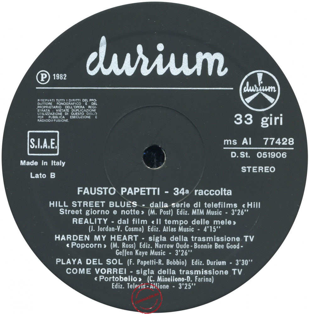 Оцифровка винила: Fausto Papetti (1982) 34a Raccolta Оцифровка винила: Fausto Papetti (1982) 34a Raccolta