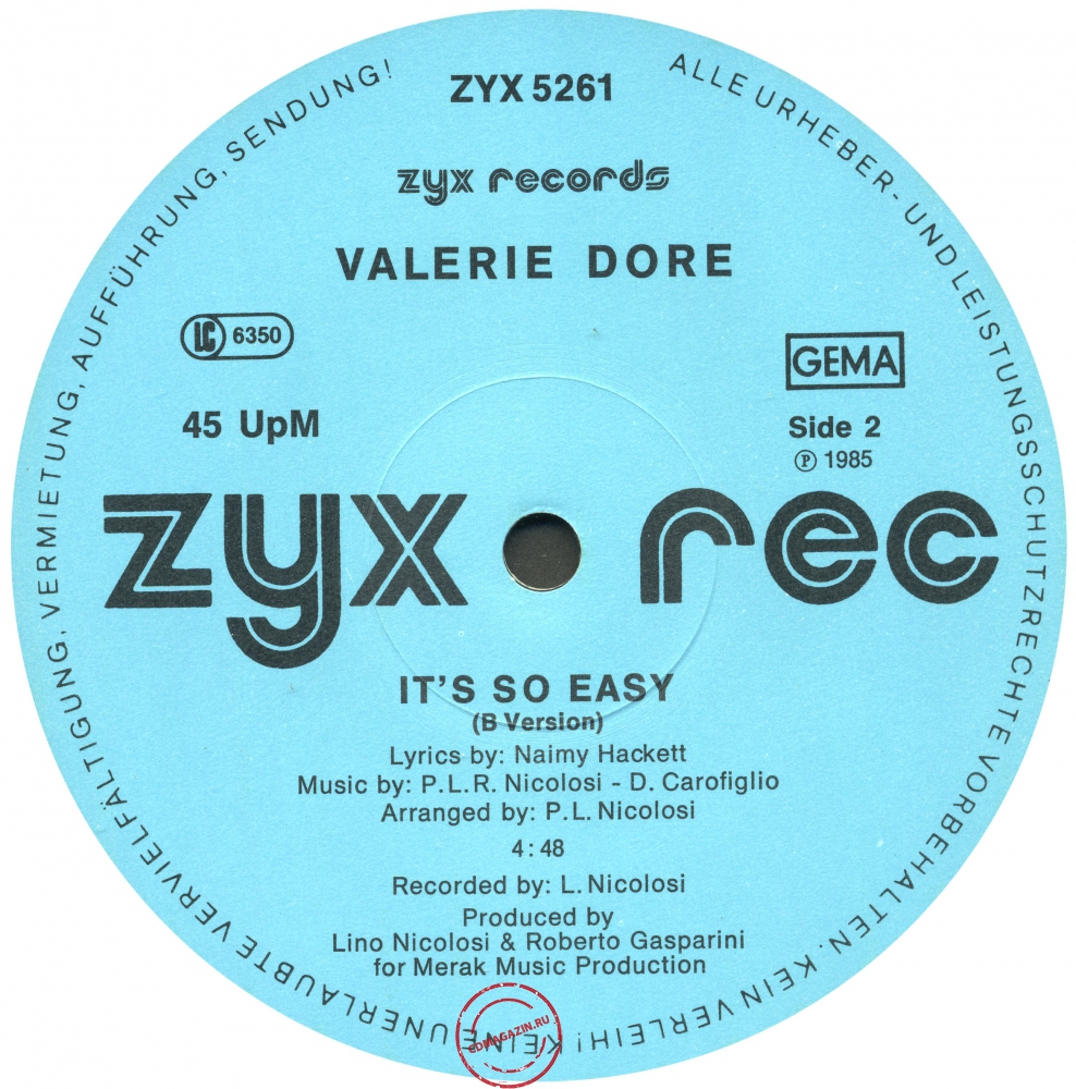 Оцифровка винила: Valerie Dore (1985) It's So Easy Оцифровка винила: Valerie Dore (1985) It's So Easy