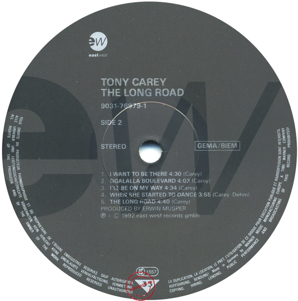 Оцифровка винила: Tony Carey (1992) The Long Road