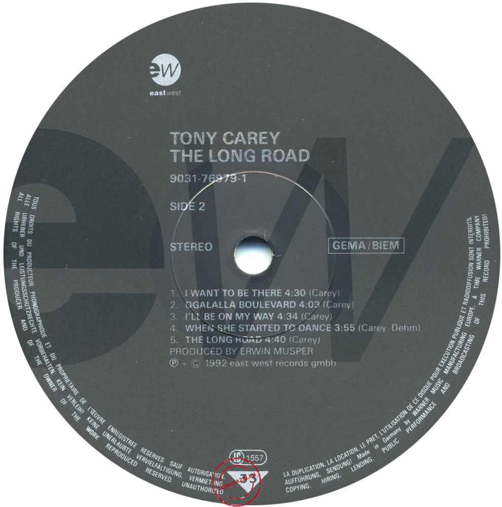Оцифровка винила: Tony Carey (1992) The Long Road Оцифровка винила: Tony Carey (1992) The Long Road