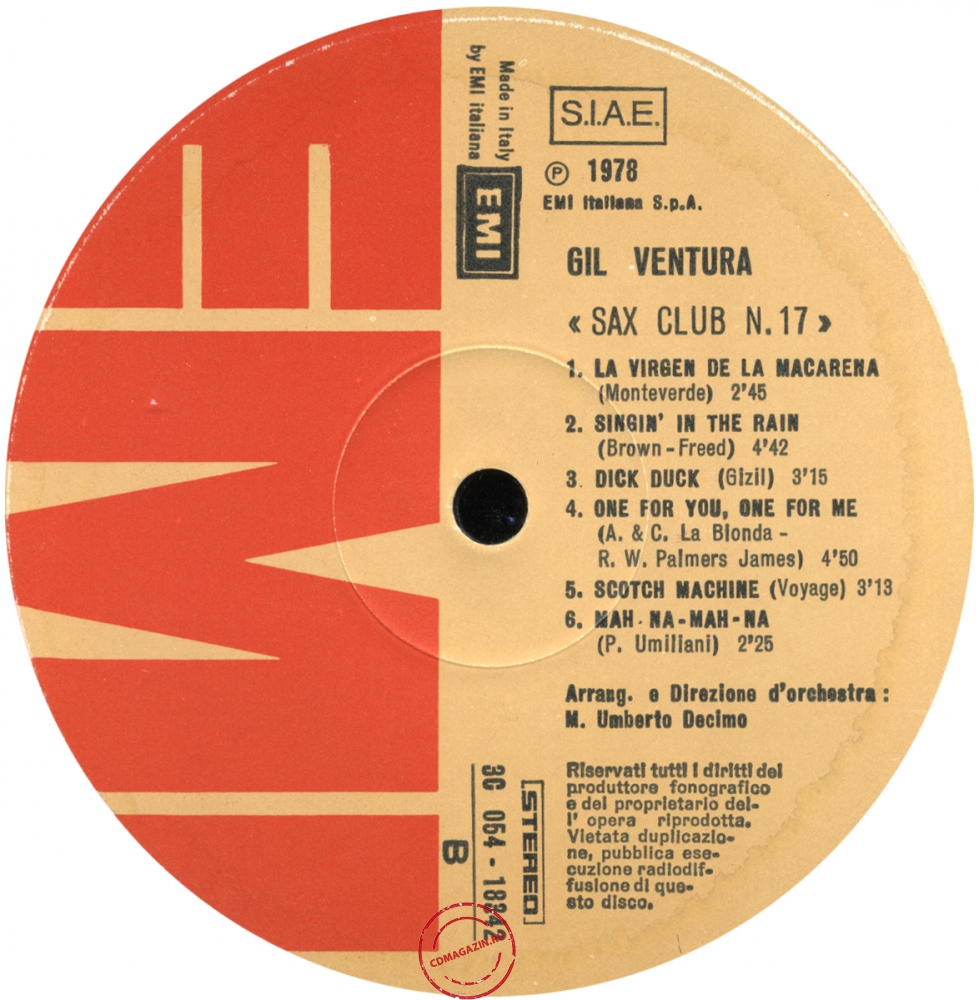 Оцифровка винила: Gil Ventura (1978) Sax Club Number 17