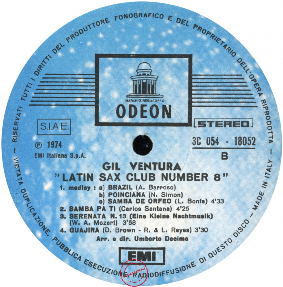 Оцифровка винила: Gil Ventura (1974) Sax Club Number 8 (Latin)