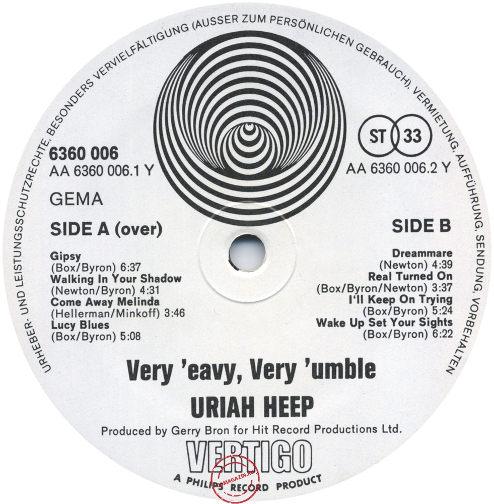 Оцифровка винила: Uriah Heep (1970) ...Very 'Eavy Very 'Umble... Оцифровка винила: Uriah Heep (1970) ...Very 'Eavy Very 'Umble...