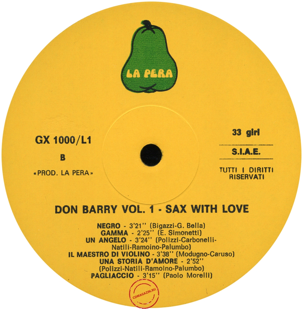 Оцифровка винила: Don Barry (2) (1976) Sax With Love Vol.1 Оцифровка винила: Don Barry (2) (1976) Sax With Love Vol.1