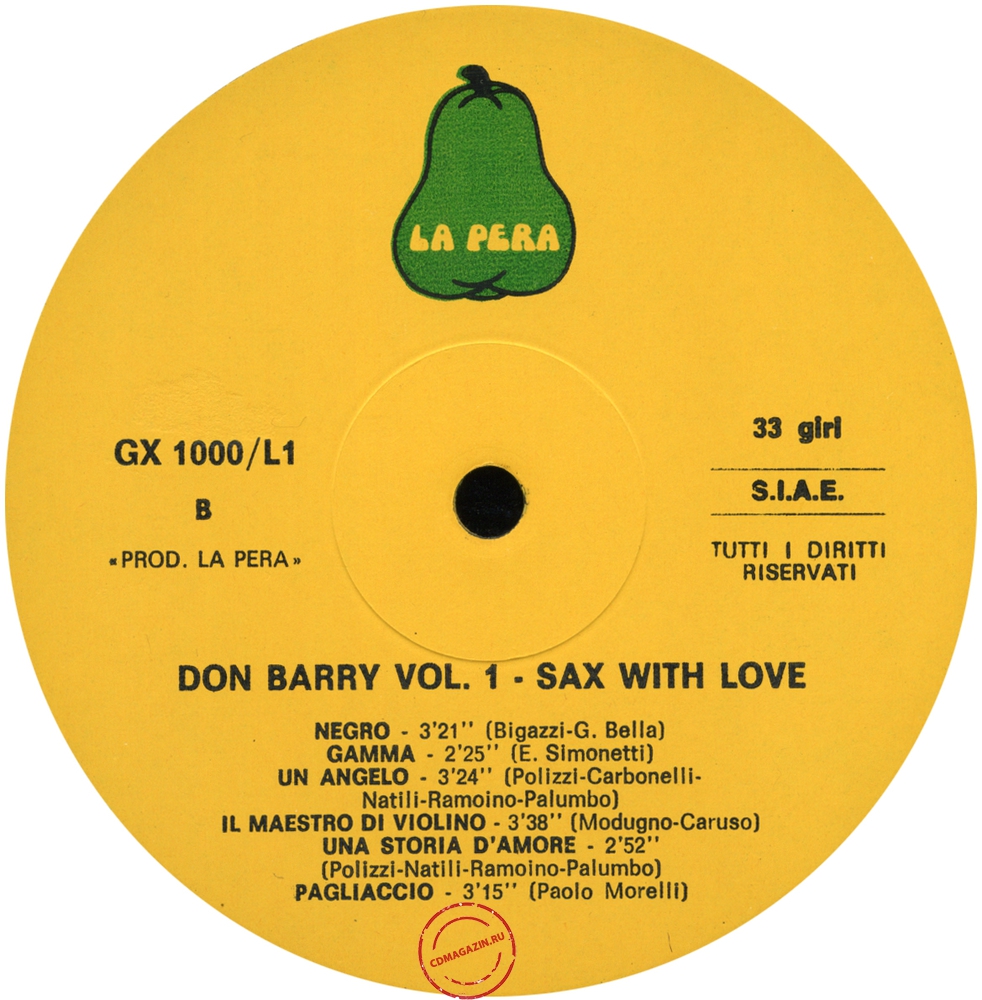 Оцифровка винила: Don Barry (2) (1976) Sax With Love Vol.1