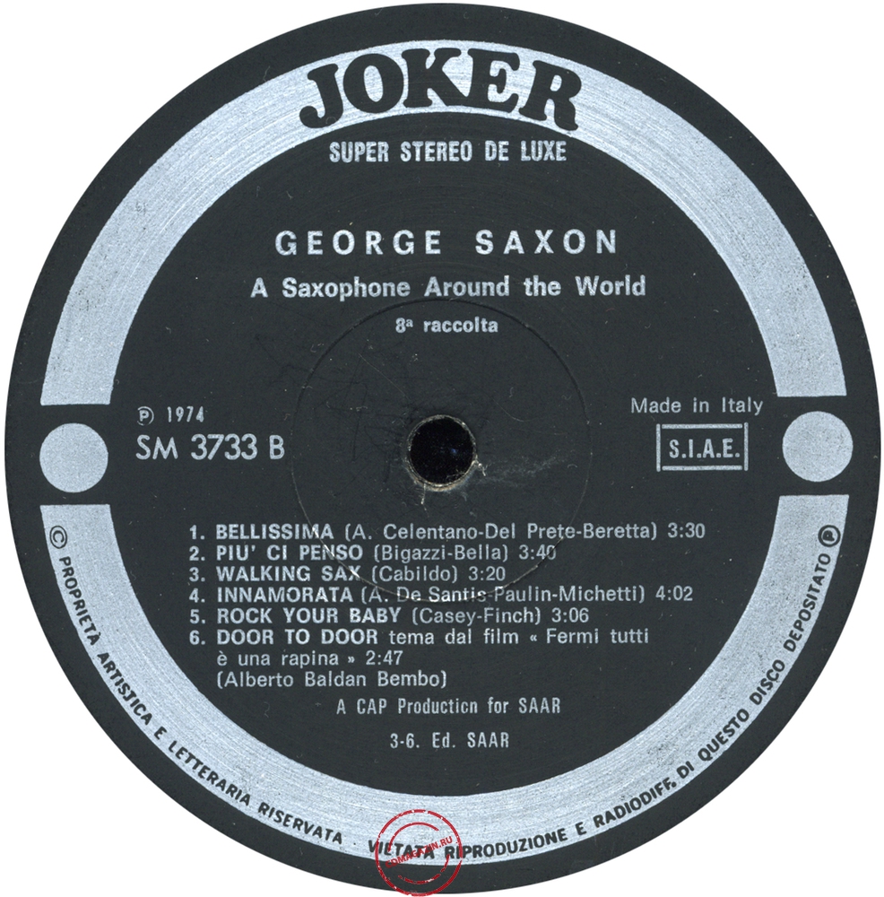 Оцифровка винила: George Saxon (1974) 8ª Raccolta Оцифровка винила: George Saxon (1974) 8ª Raccolta