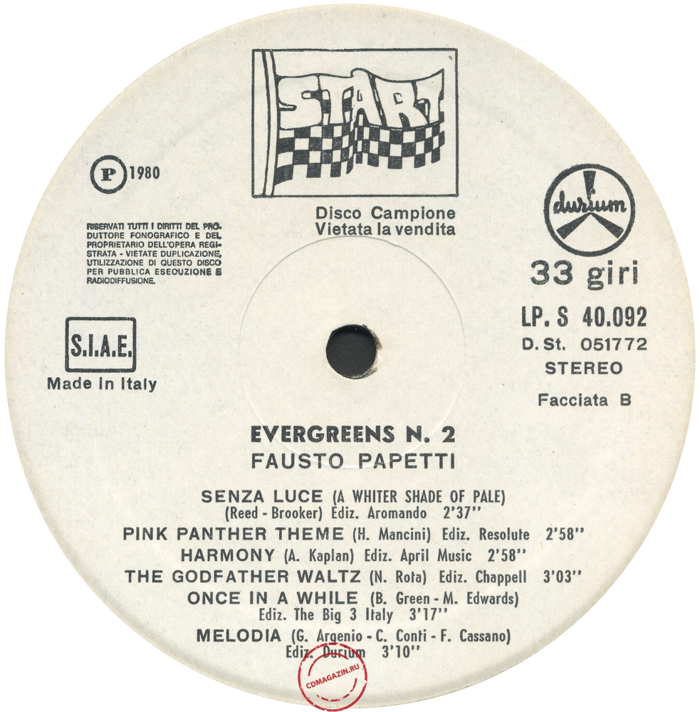 Оцифровка винила: Fausto Papetti (1980) Evergreens № 2 Оцифровка винила: Fausto Papetti (1980) Evergreens № 2