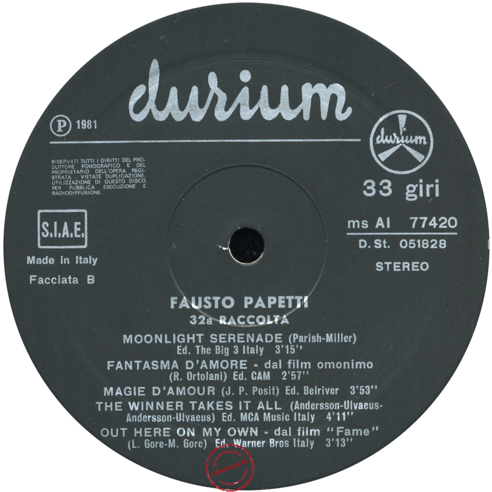 Оцифровка винила: Fausto Papetti (1981) 32a Raccolta Оцифровка винила: Fausto Papetti (1981) 32a Raccolta