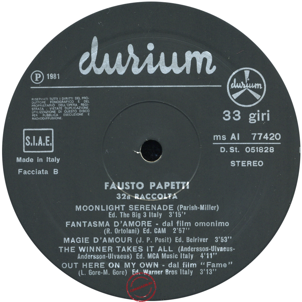 Оцифровка винила: Fausto Papetti (1981) 32a Raccolta