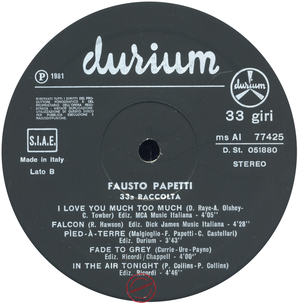 Оцифровка винила: Fausto Papetti (1981) 33a Raccolta