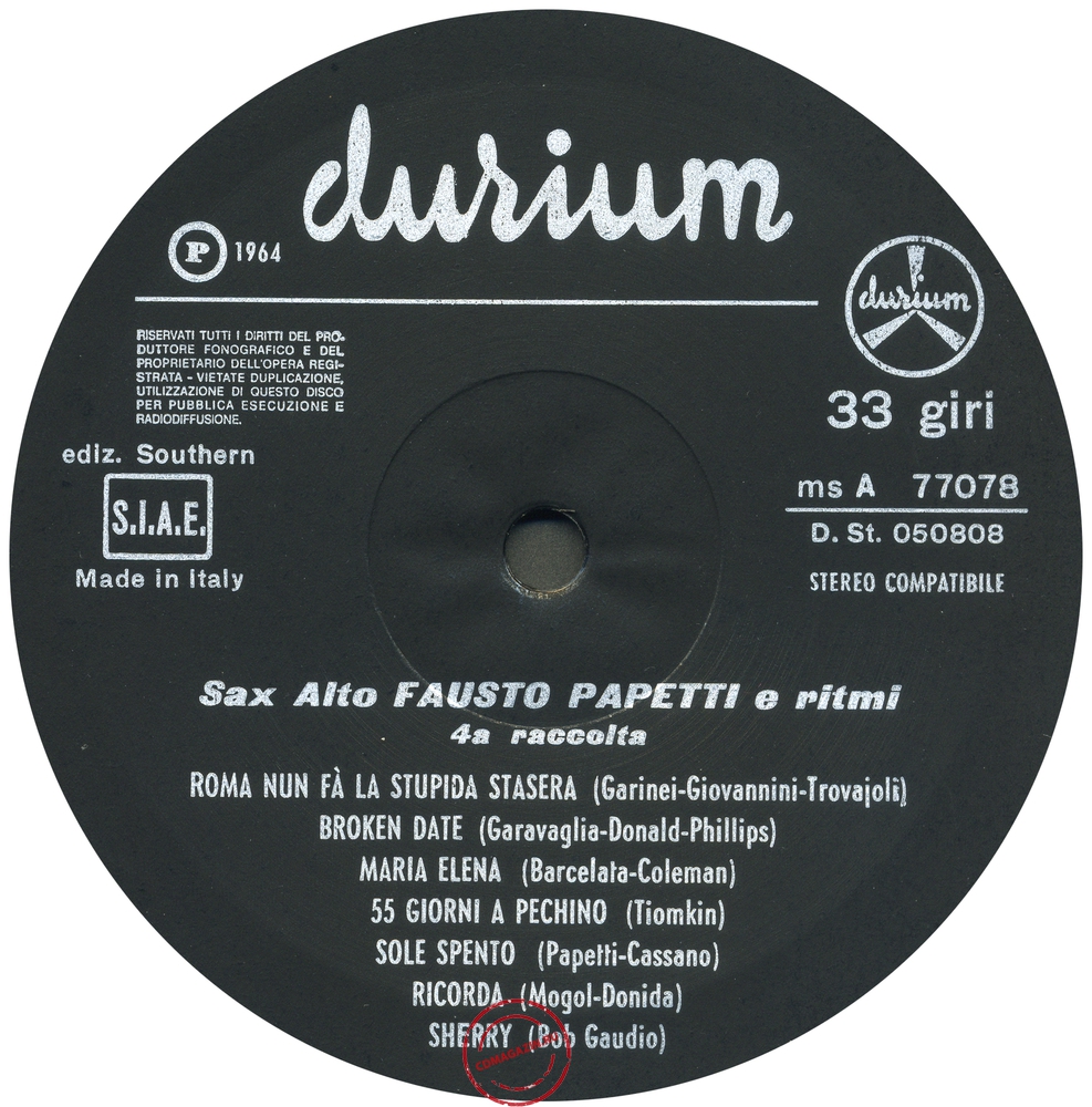 Оцифровка винила: Fausto Papetti (1964) 4a Raccolta