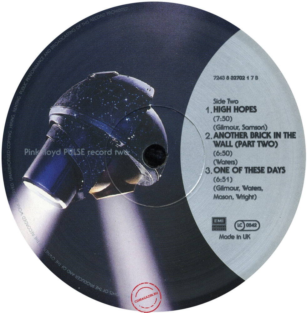 Оцифровка винила: Pink Floyd (1995) Pulse Оцифровка винила: Pink Floyd (1995) Pulse
