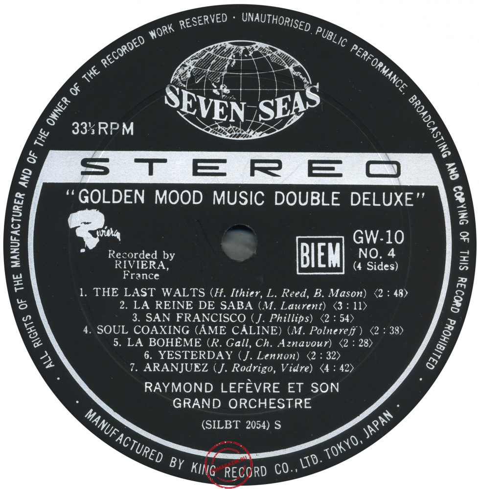 Оцифровка винила: Raymond Lefevre (1969) Golden Mood Music Double Deluxe