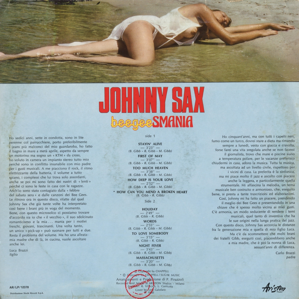 Оцифровка винила: Johnny Sax (1980) Beegeesmania Оцифровка винила: Johnny Sax (1980) Beegeesmania