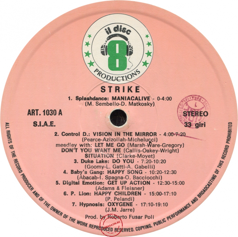 Оцифровка винила: VA Strike Mix (1983) Compilation