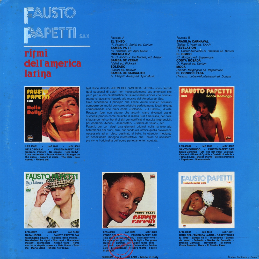 Оцифровка винила: Fausto Papetti (1978) Ritmi Dell'america Latina Оцифровка винила: Fausto Papetti (1978) Ritmi Dell'america Latina