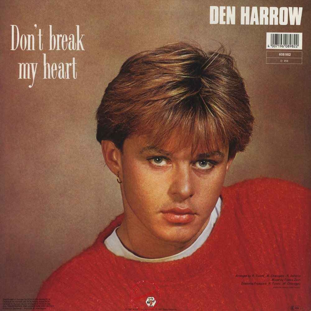 Оцифровка винила: Den Harrow (1987) Don't Break My Heart