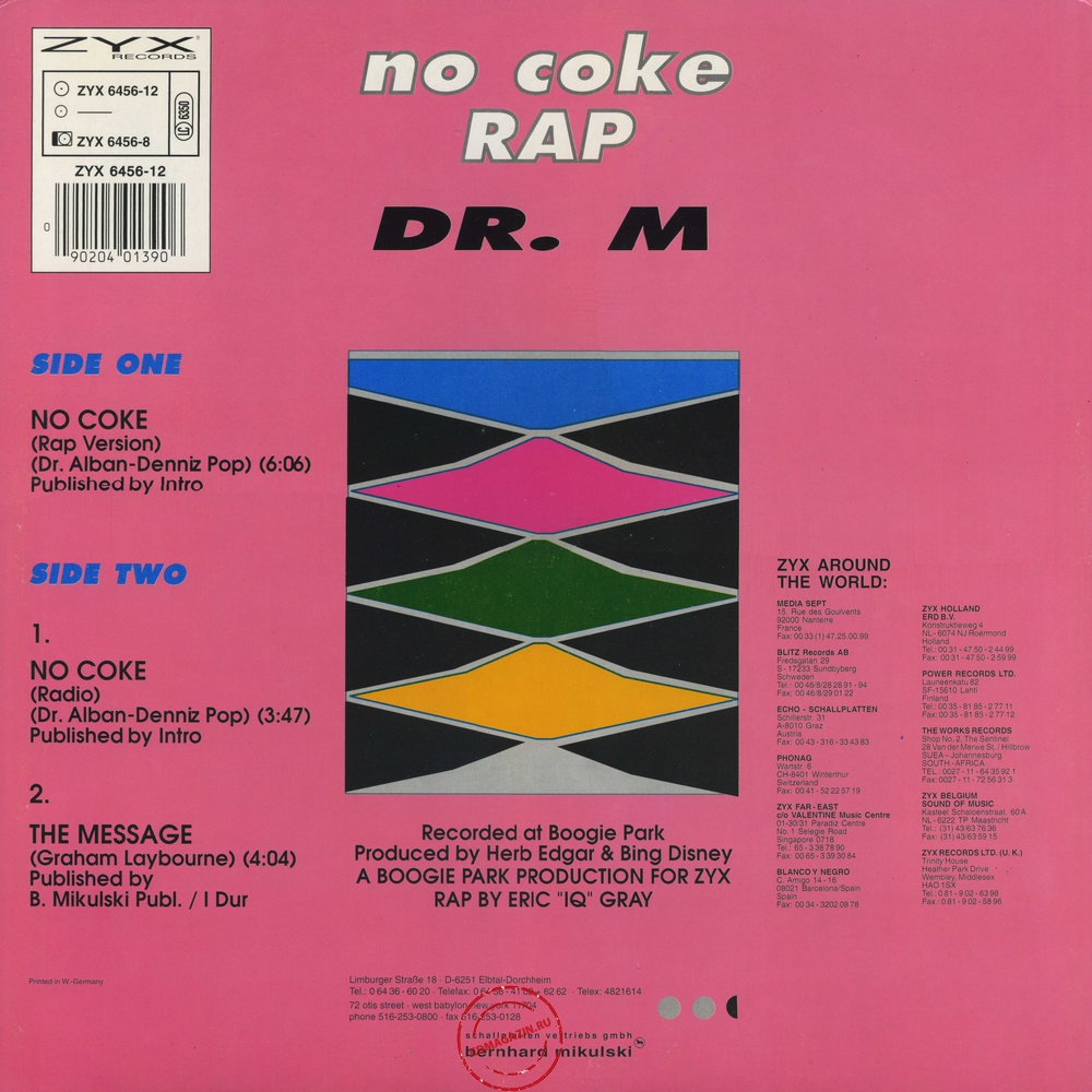 Оцифровка винила: Dr. M (1990) No Coke Rap