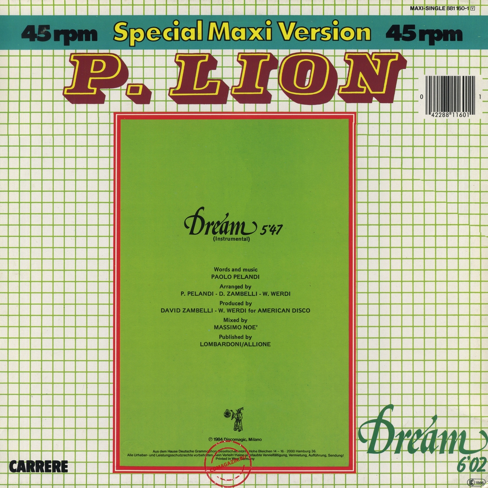 Оцифровка винила: P. Lion (1984) Dream