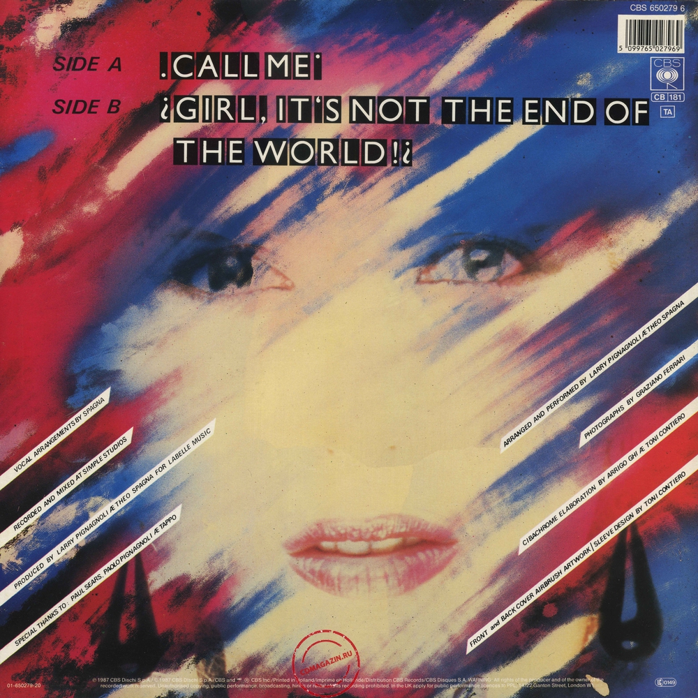 Оцифровка винила: Spagna (1987) Call Me Оцифровка винила: Spagna (1987) Call Me