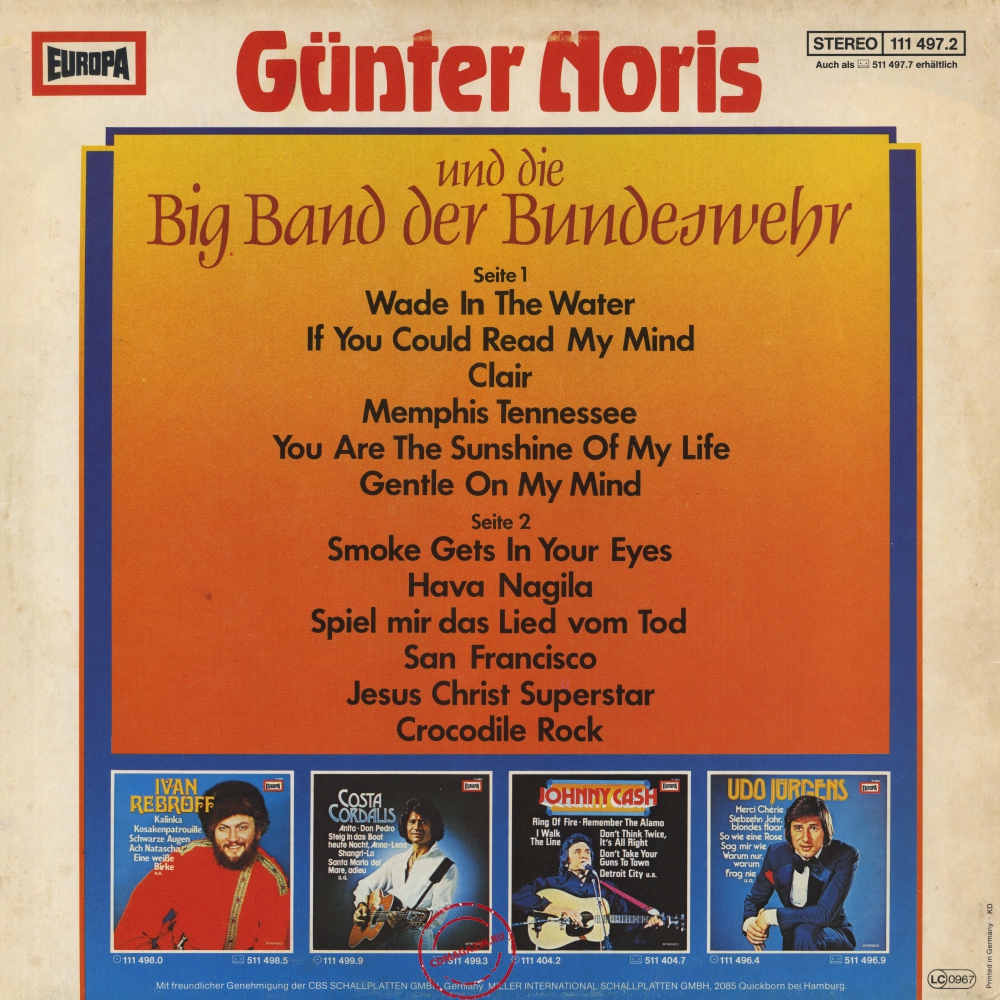 Оцифровка винила: Gunter Noris (1979) Gunter Noris Und Die Big Band Der Bundeswehr