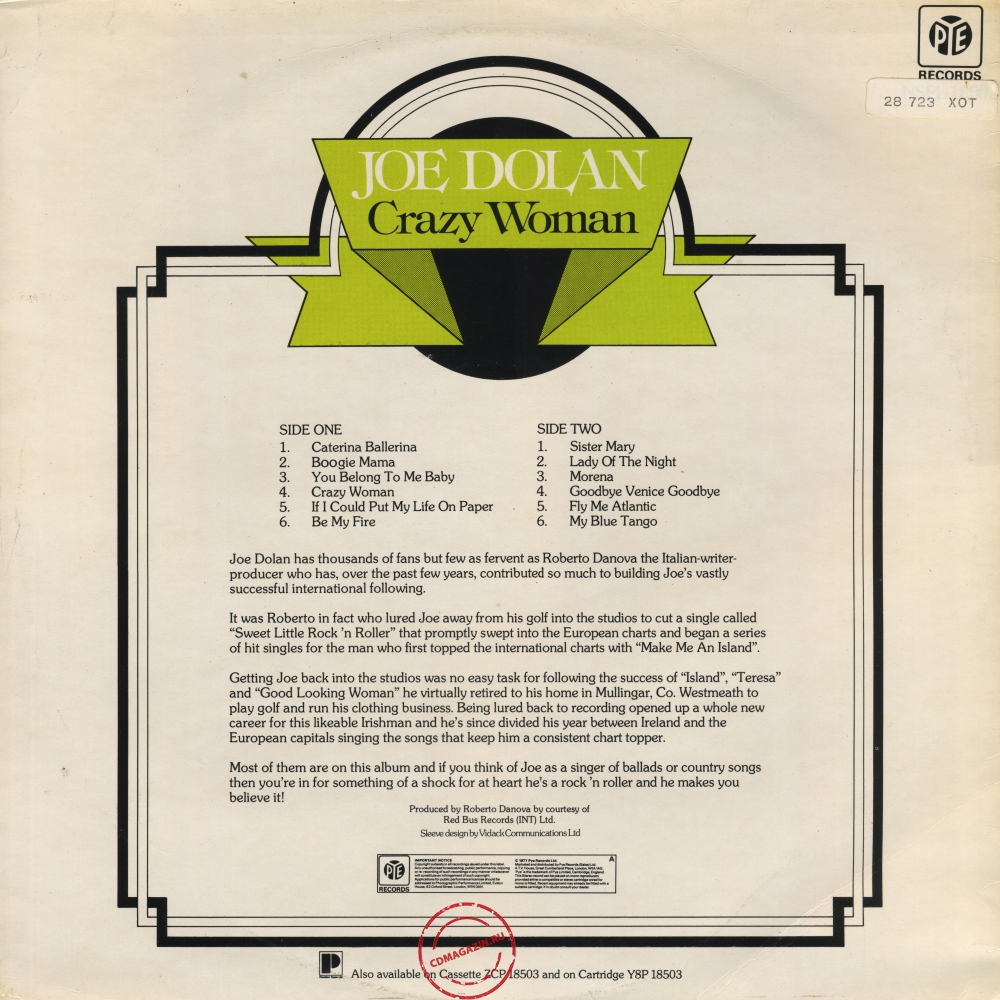 Оцифровка винила: Joe Dolan (1976) Crazy Woman