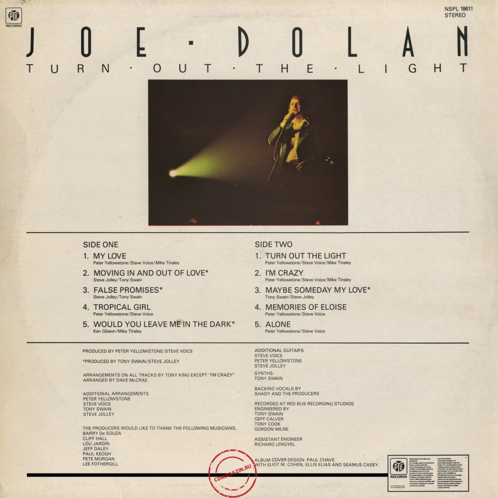 Оцифровка винила: Joe Dolan (1979) Turn Out The Light