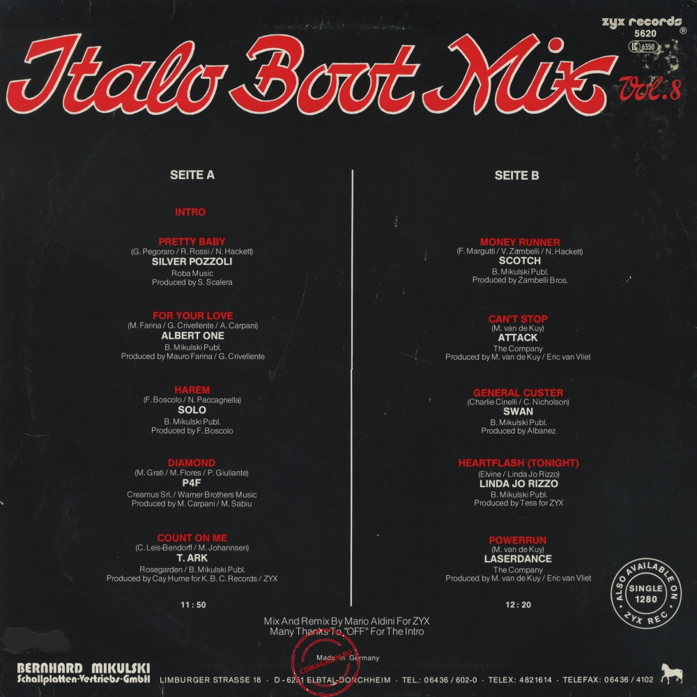 Оцифровка винила: VA Italo Boot Mix (1987) Vol.8