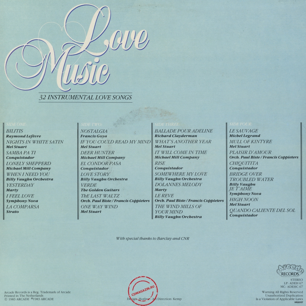 Оцифровка винила: VA Love Music (1980) 32 Instrumental Love Songs