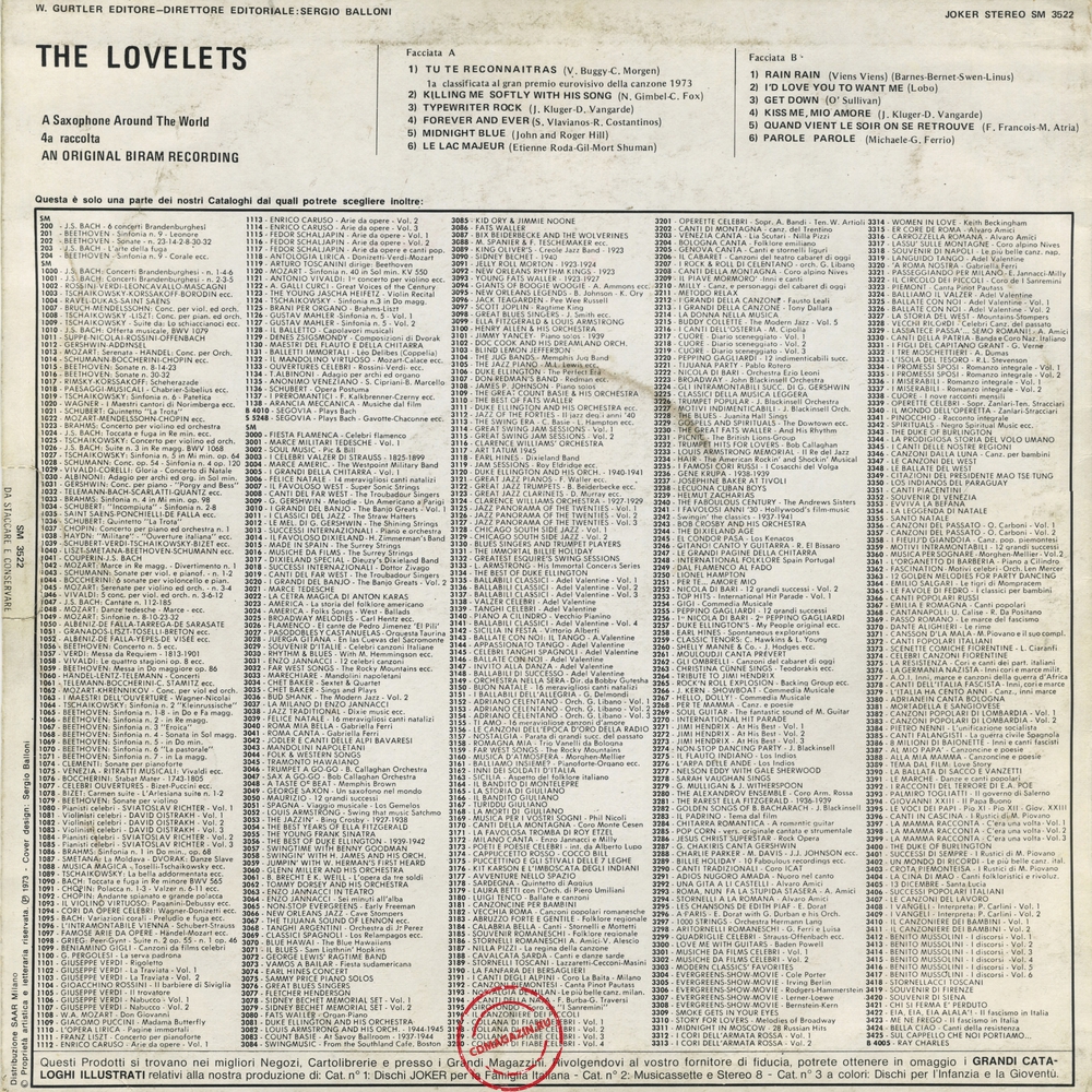 Оцифровка винила: Lovelets (1973) 4a Raccolta Оцифровка винила: Lovelets (1973) 4a Raccolta