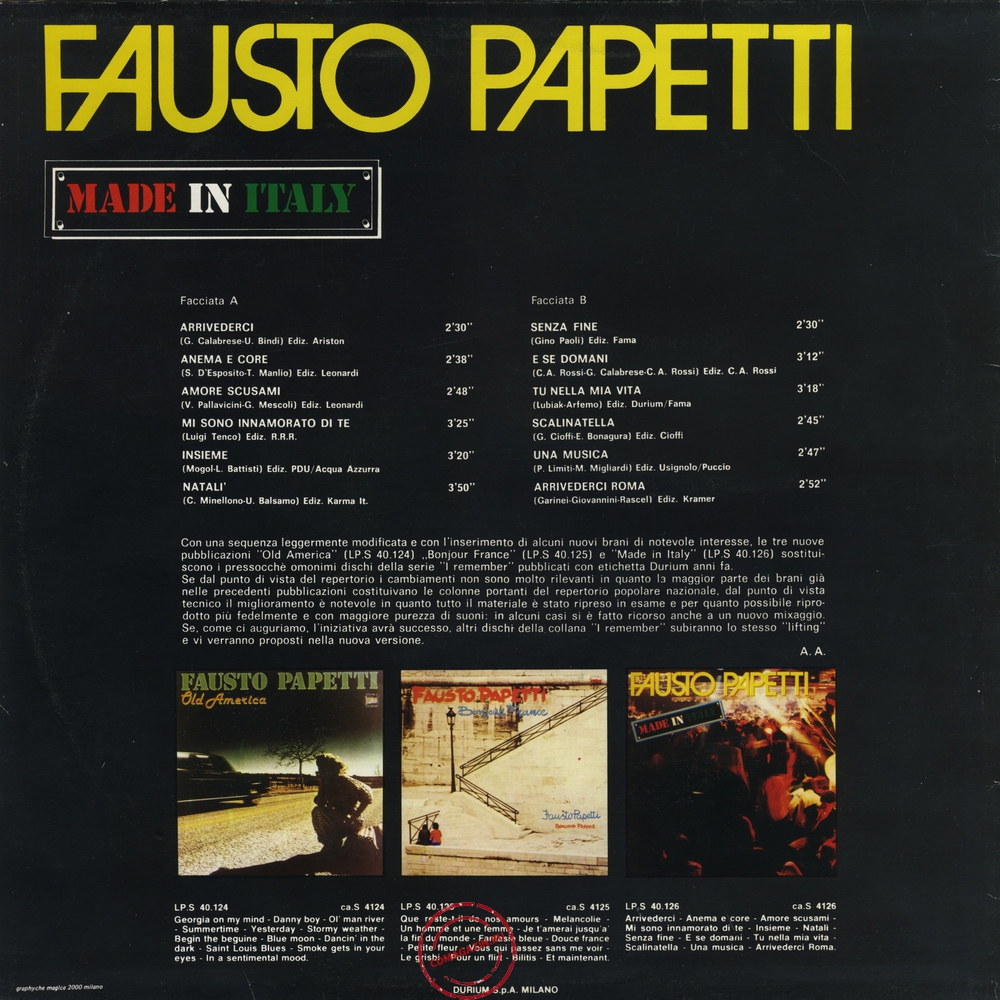 Оцифровка винила: Fausto Papetti (1981) Made In Italy Оцифровка винила: Fausto Papetti (1981) Made In Italy