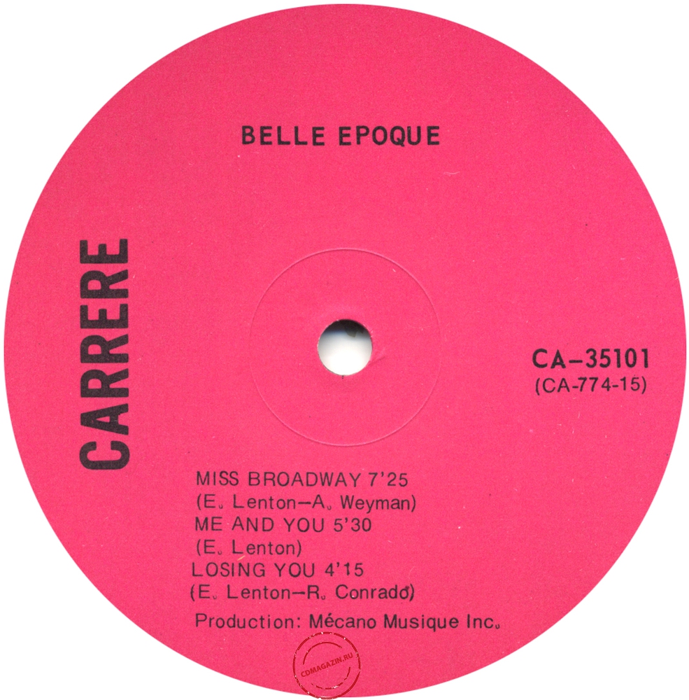 Оцифровка винила: Belle Epoque (1977) Miss Broadway Оцифровка винила: Belle Epoque (1977) Miss Broadway