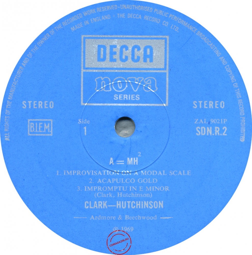 Оцифровка винила: Clark-Hutchinson (1969) A=MH² Оцифровка винила: Clark-Hutchinson (1969) A=MH²