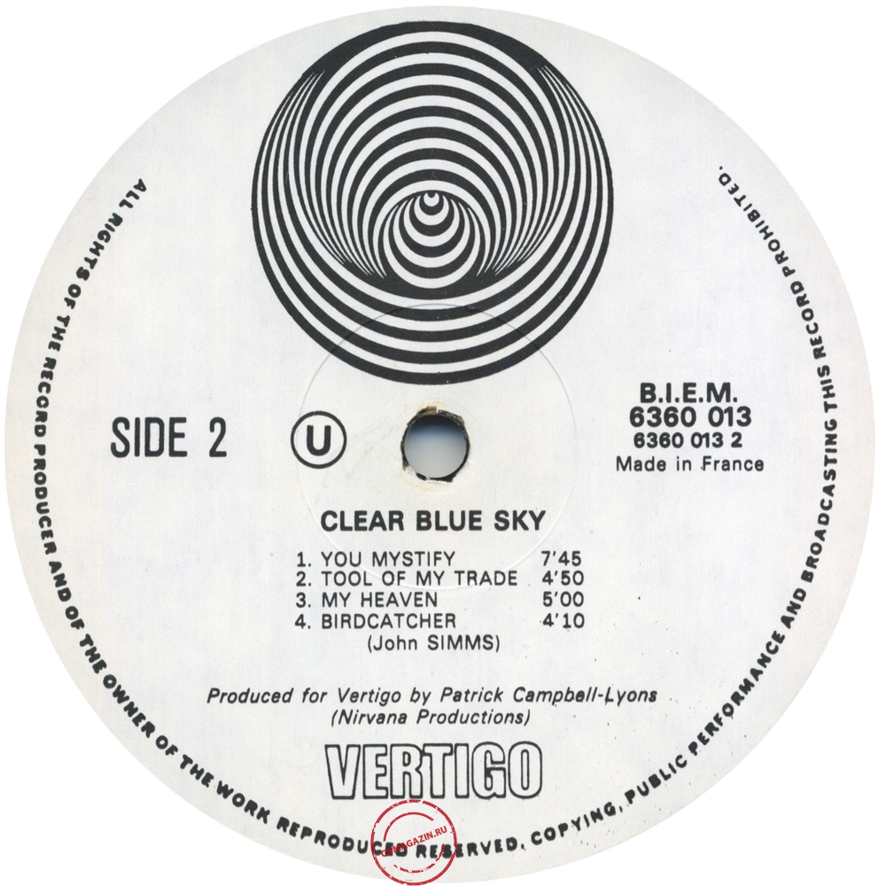 Оцифровка винила: Clear Blue Sky (1970) Clear Blue Sky