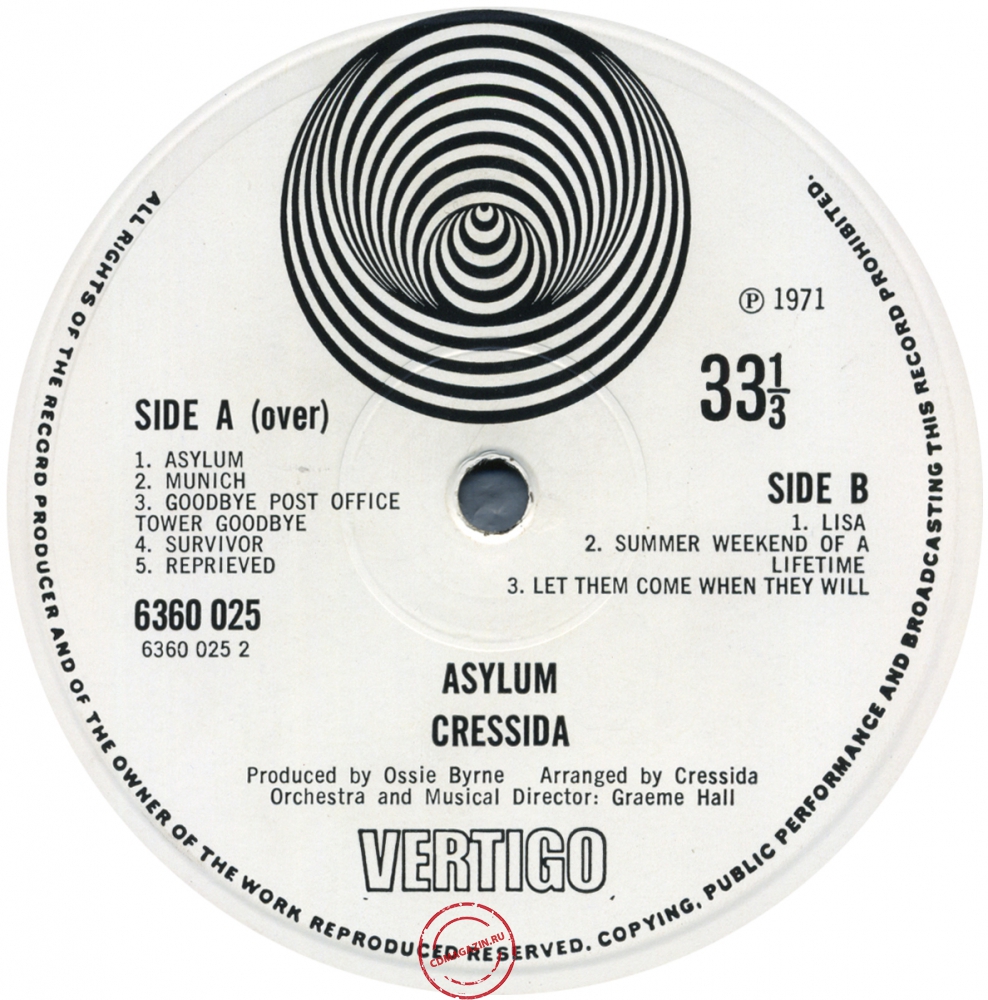 Оцифровка винила: Cressida (3) (1971) Asylum Оцифровка винила: Cressida (3) (1971) Asylum