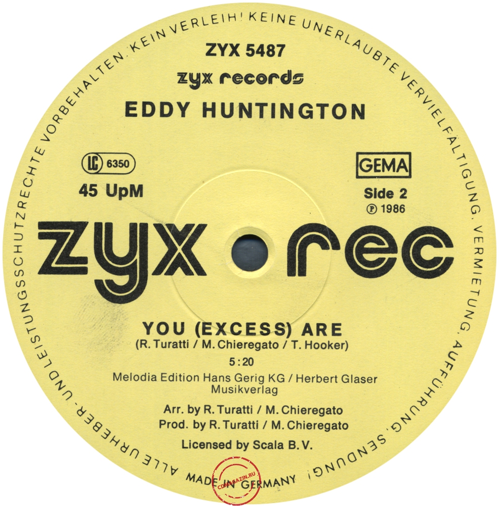 Оцифровка винила: Eddy Huntington (1986) USSR